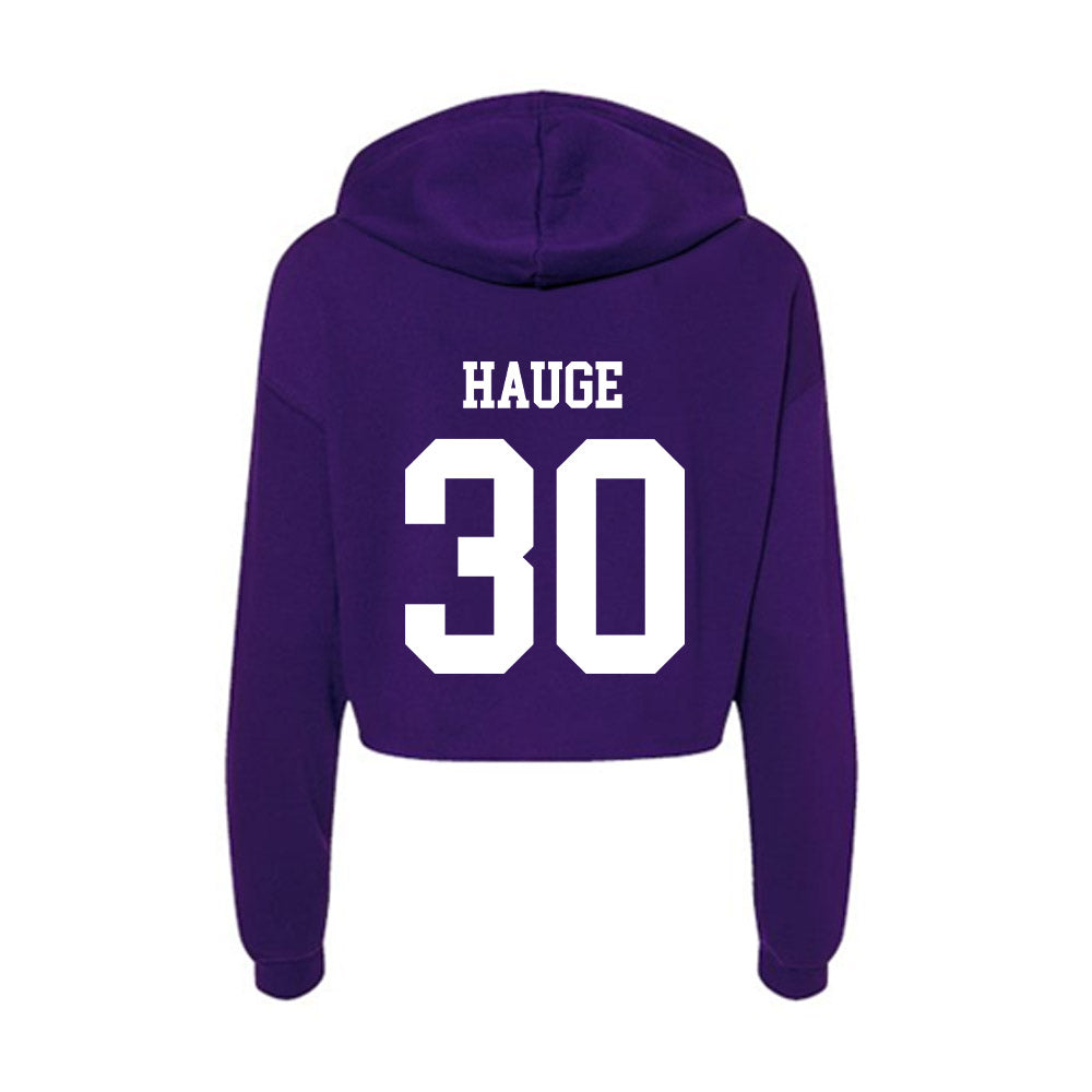 UST - NCAA Women's Basketball : Laura Hauge - Women's Crop Fleece Hoodie-1