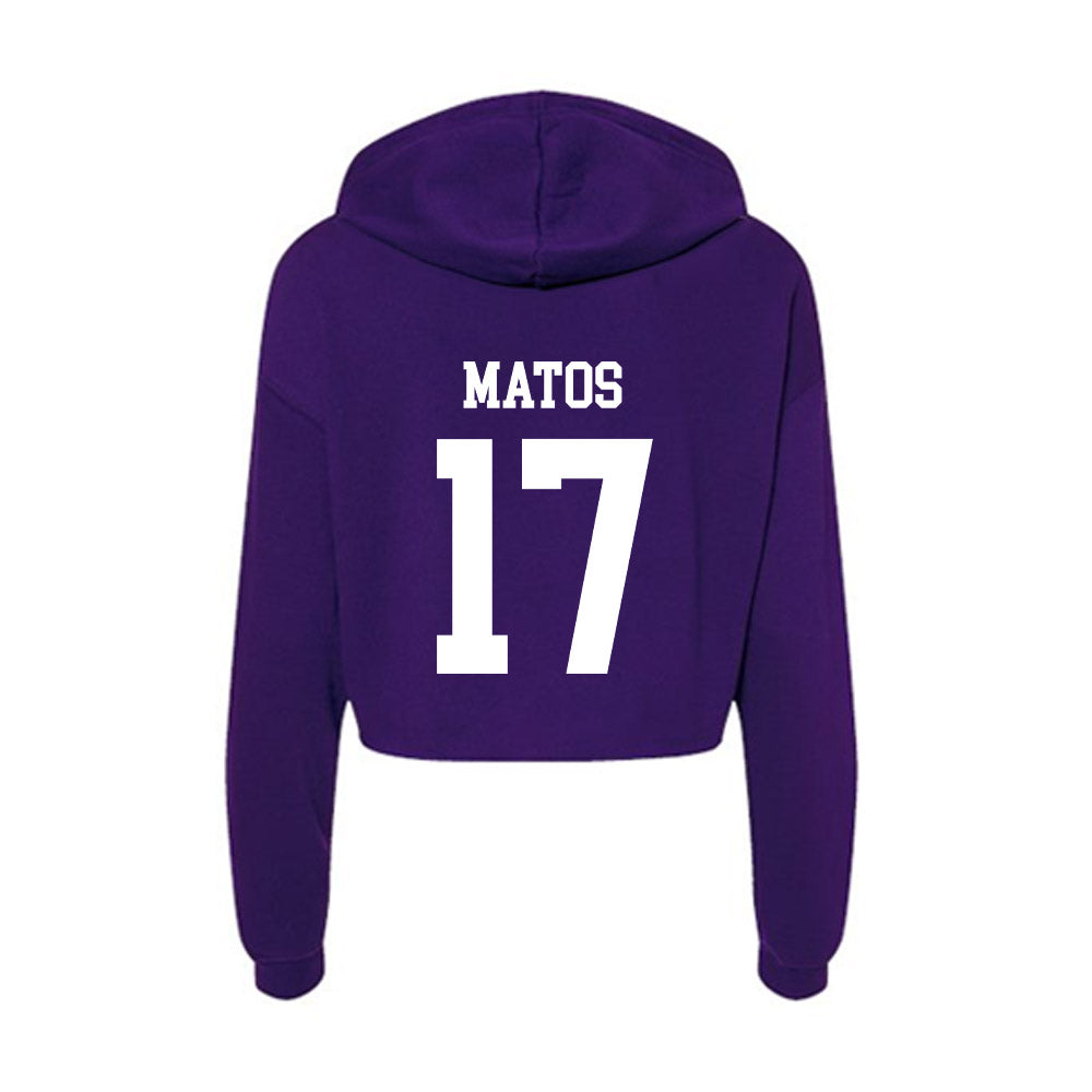 UST - NCAA Women's Swimming & Diving : Victoria Matos - Women's Crop Fleece Hoodie-1
