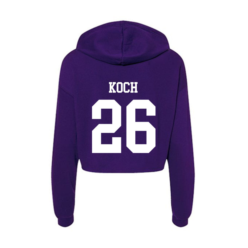 UST - NCAA Football : Joseph Koch - Women's Crop Fleece Hoodie-1