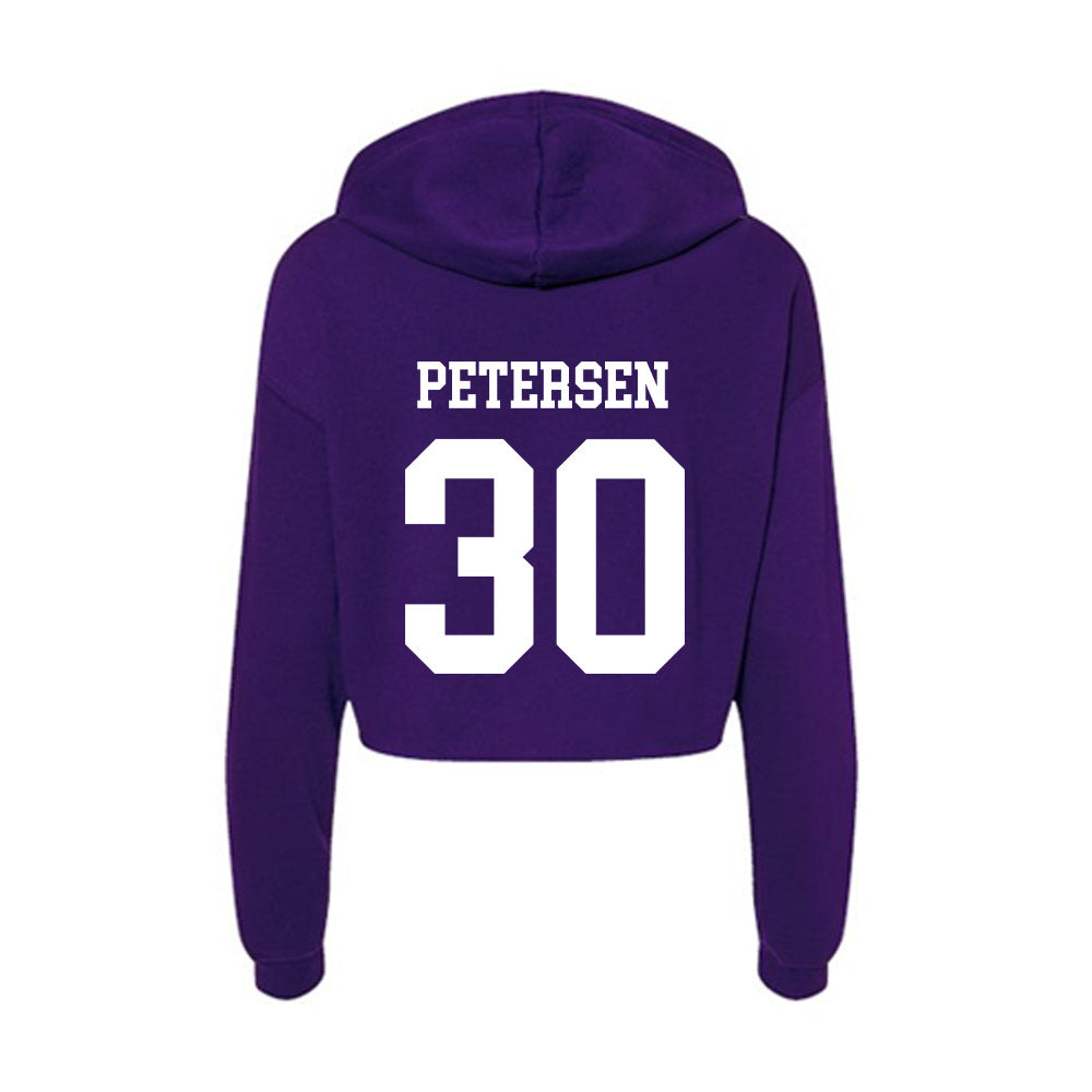 UST - NCAA Baseball : Chris Petersen - Women's Crop Fleece Hoodie-1