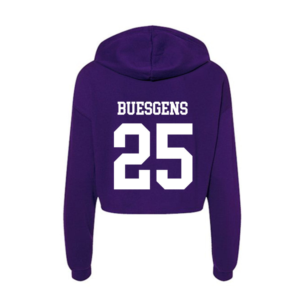 UST - NCAA Football : Ben Buesgens - Women's Crop Fleece Hooded Sweatshirt-1