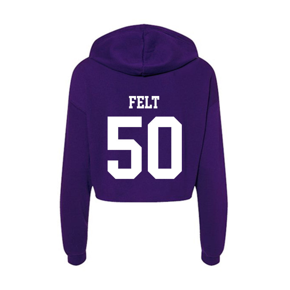 UST - NCAA Football : Kyle Felt - Women's Crop Fleece Hoodie-1