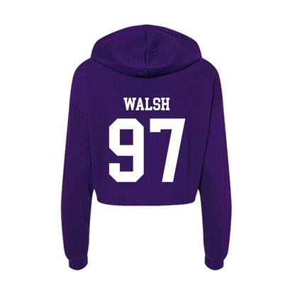 UST - NCAA Football : Declan Walsh - Women's Crop Fleece Hoodie-1