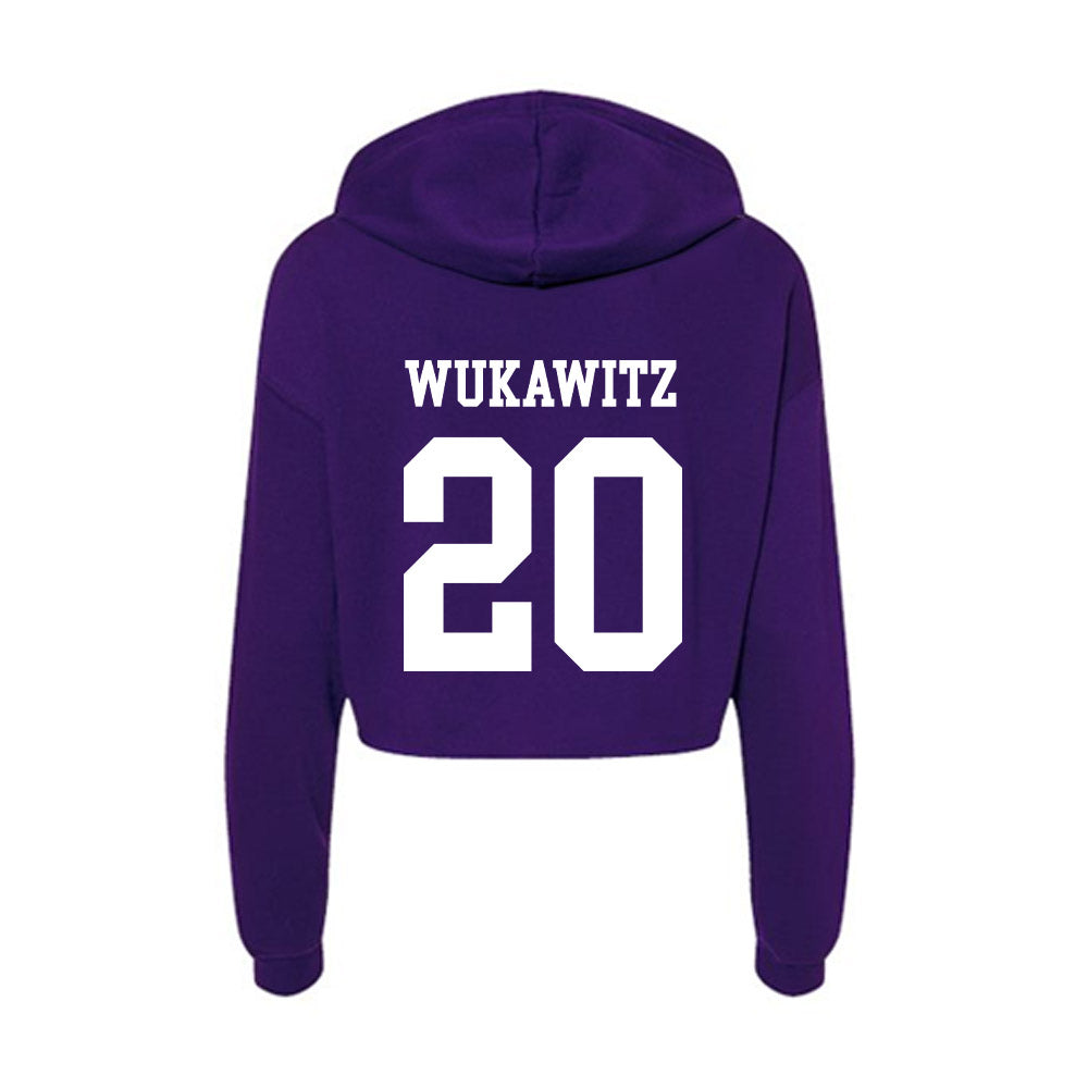 UST - NCAA Softball : Avery Wukawitz - Women's Crop Fleece Hoodie-1