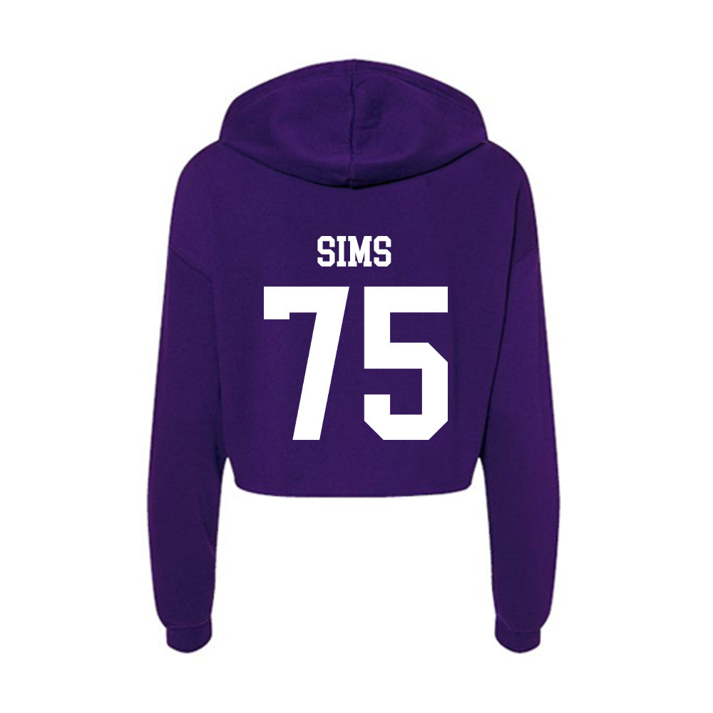 UST - NCAA Football : Ethan Sims - Women's Crop Fleece Hoodie-1
