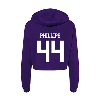 UST - NCAA Baseball : Nolan Phillips - Women's Crop Fleece Hoodie-1