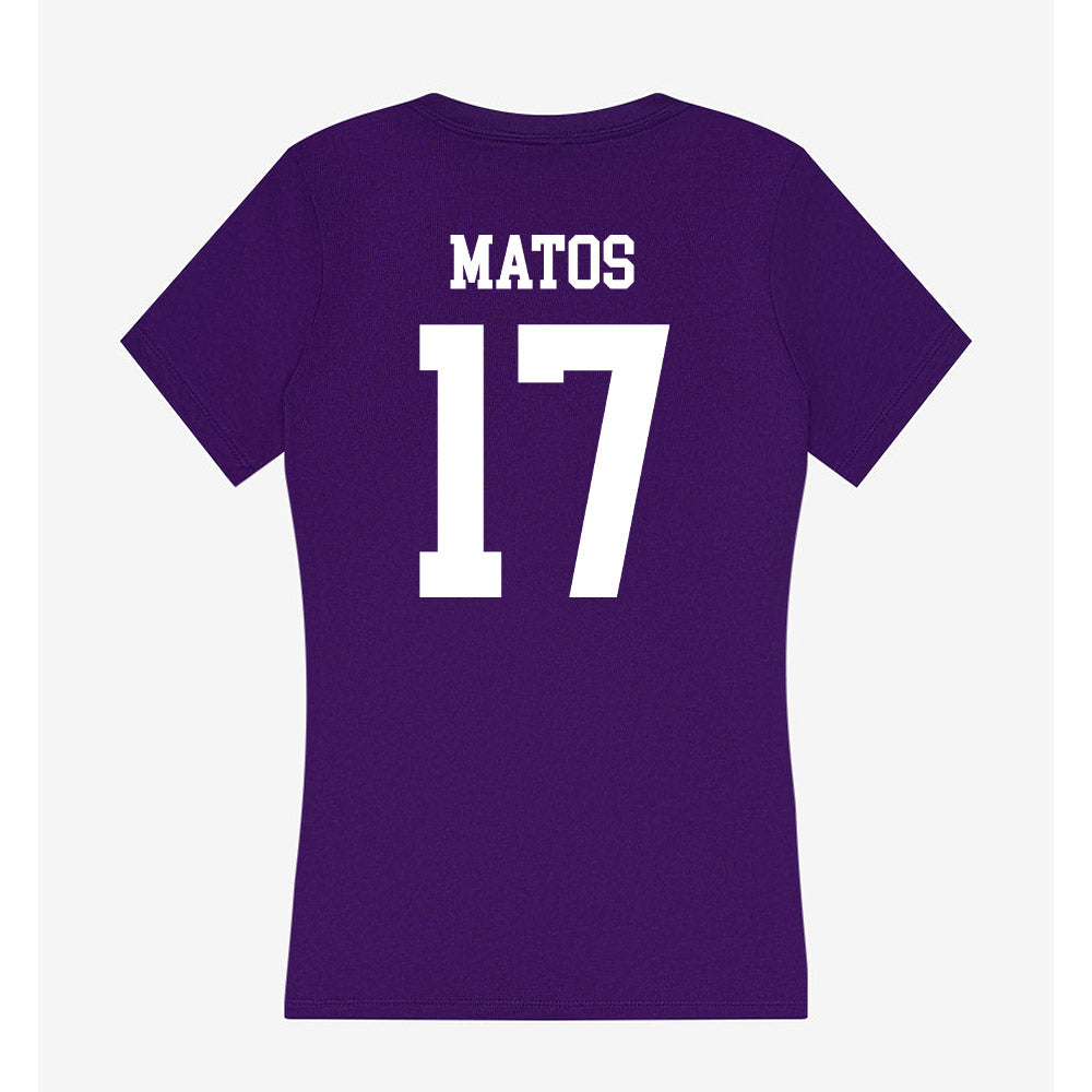 UST - NCAA Women's Swimming & Diving : Victoria Matos - Women's V-Neck T-Shirt-1