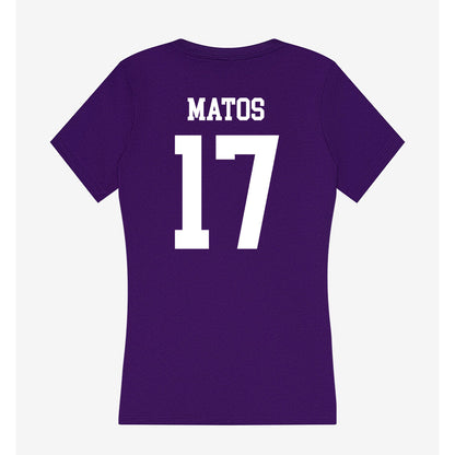 UST - NCAA Women's Swimming & Diving : Victoria Matos - Women's V-Neck T-Shirt-1