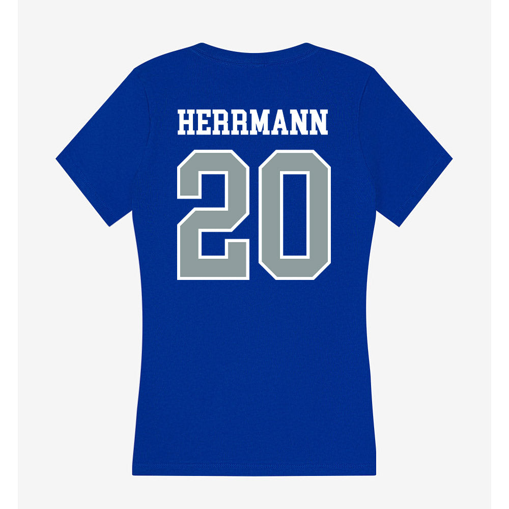 Daemen - NCAA Men's Soccer : Keegan Herrmann - Women's V-Neck T-Shirt-1