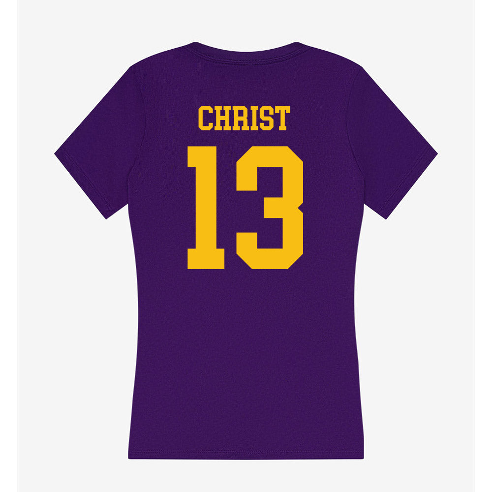Minn. St. - NCAA Men's Ice Hockey : Jack Christ - Women's V-Neck T-Shirt-1