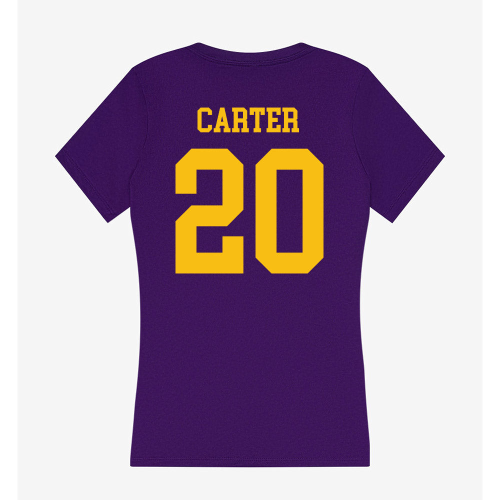 Minn. St. - NCAA Men's Ice Hockey : Cash Carter - Women's V-Neck T-Shirt-1