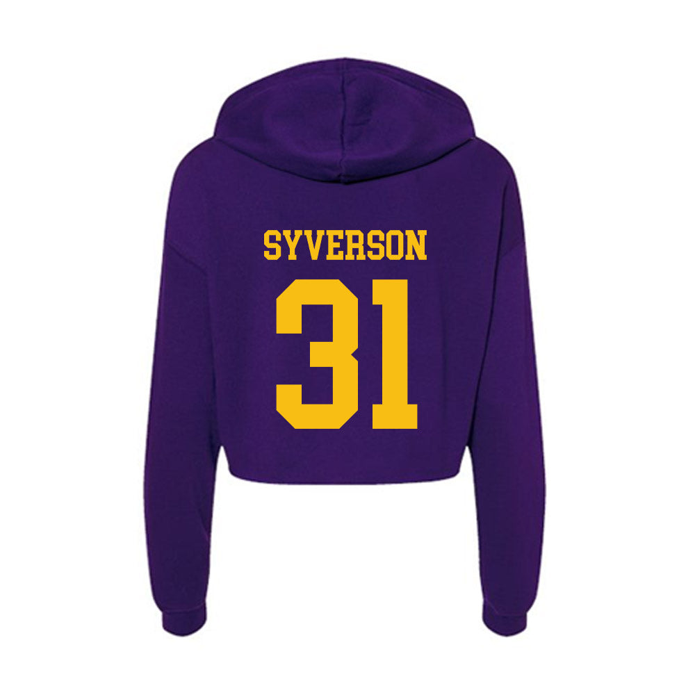 Minn. St. - NCAA Men's Ice Hockey : Matthew Syverson - Women's Crop Fleece Hoodie-1