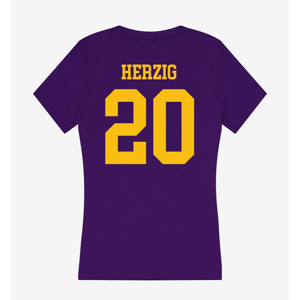 Minn. St. - NCAA Women's Basketball : Hannah Herzig - Women's V-Neck T-Shirt-1