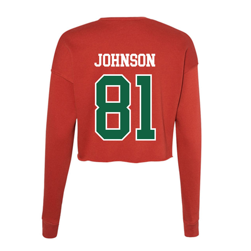 Minot State - NCAA Football : Tyler Johnson - Women's Cropped Crew Fleece-1