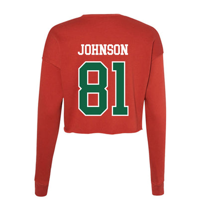Minot State - NCAA Football : Tyler Johnson - Women's Cropped Crew Fleece-1