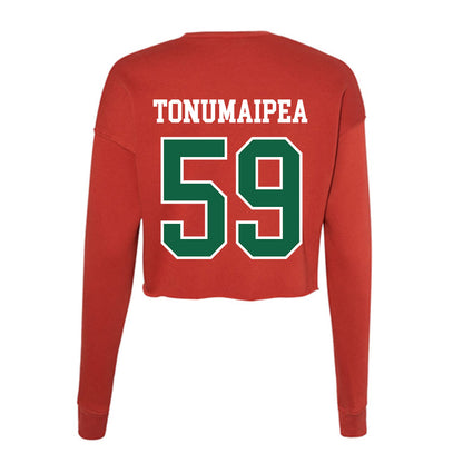 Minot State - NCAA Football : Mahonri Tonumaipea - Women's Cropped Crew Fleece-1