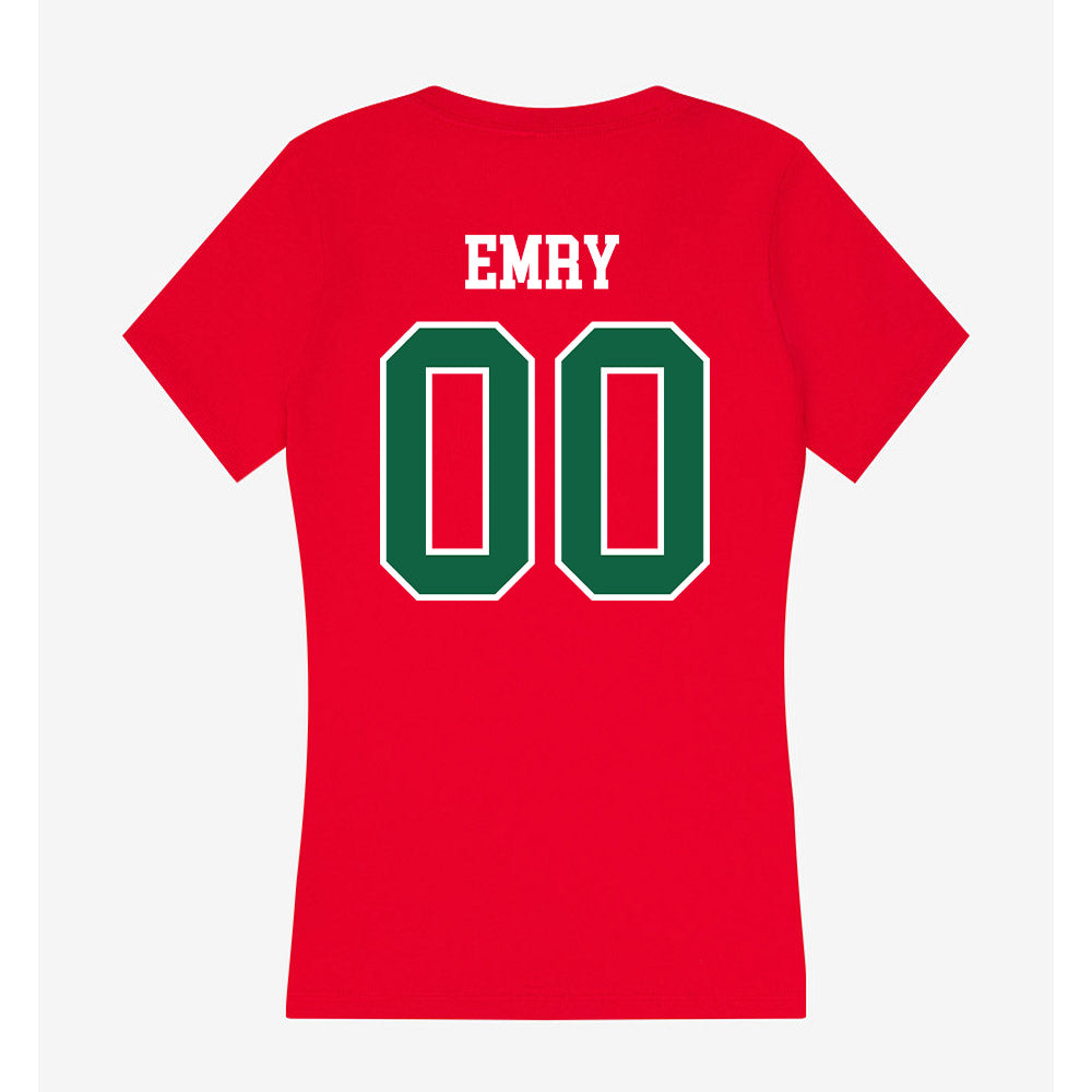 Minot State - NCAA Football : Brady Emry - Women's V-Neck T-Shirt-1