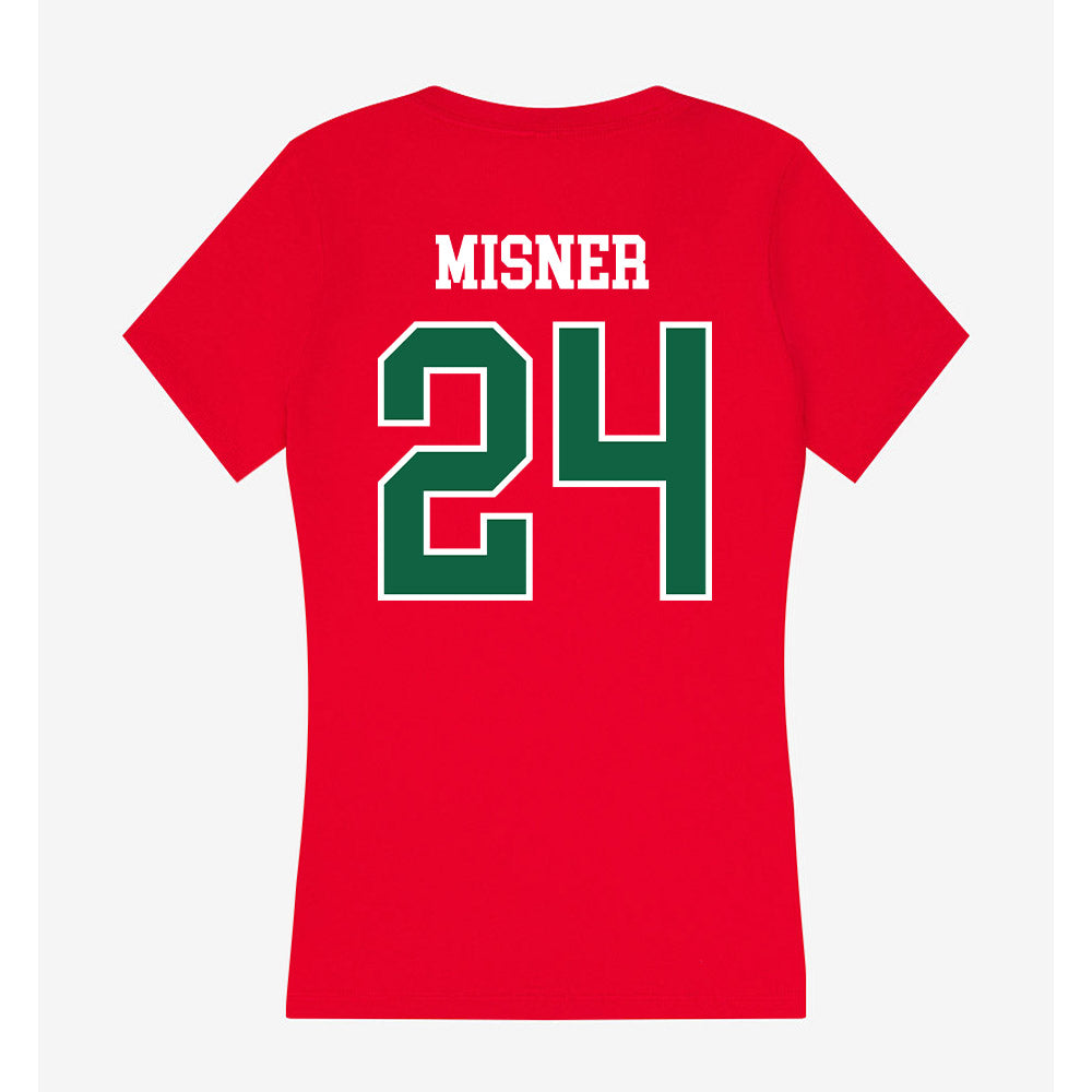 Minot State - NCAA Softball : Sarah Misner - Women's V-Neck T-Shirt-1