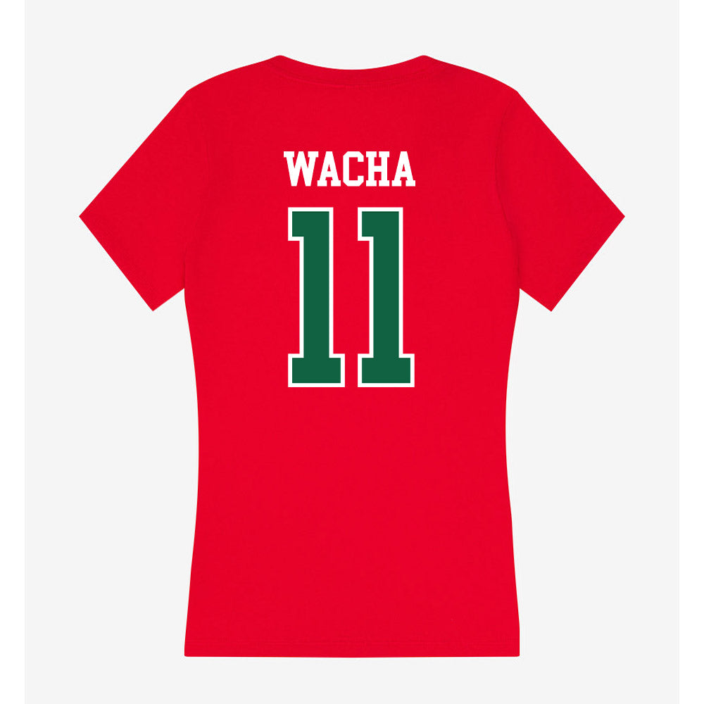 Minot State - NCAA Women's Basketball : Ashley Wacha - Women's V-Neck T-Shirt-1