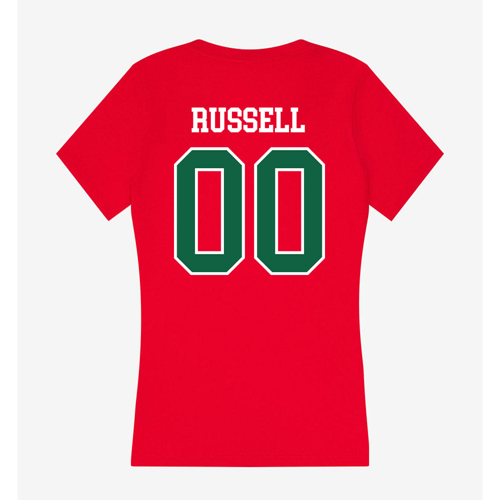 Minot State - NCAA Softball : Hannah Russell - Women's V-Neck T-Shirt-1