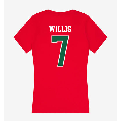 Minot State - NCAA Women's Volleyball : Emily Willis - Women's V-Neck T-Shirt-1