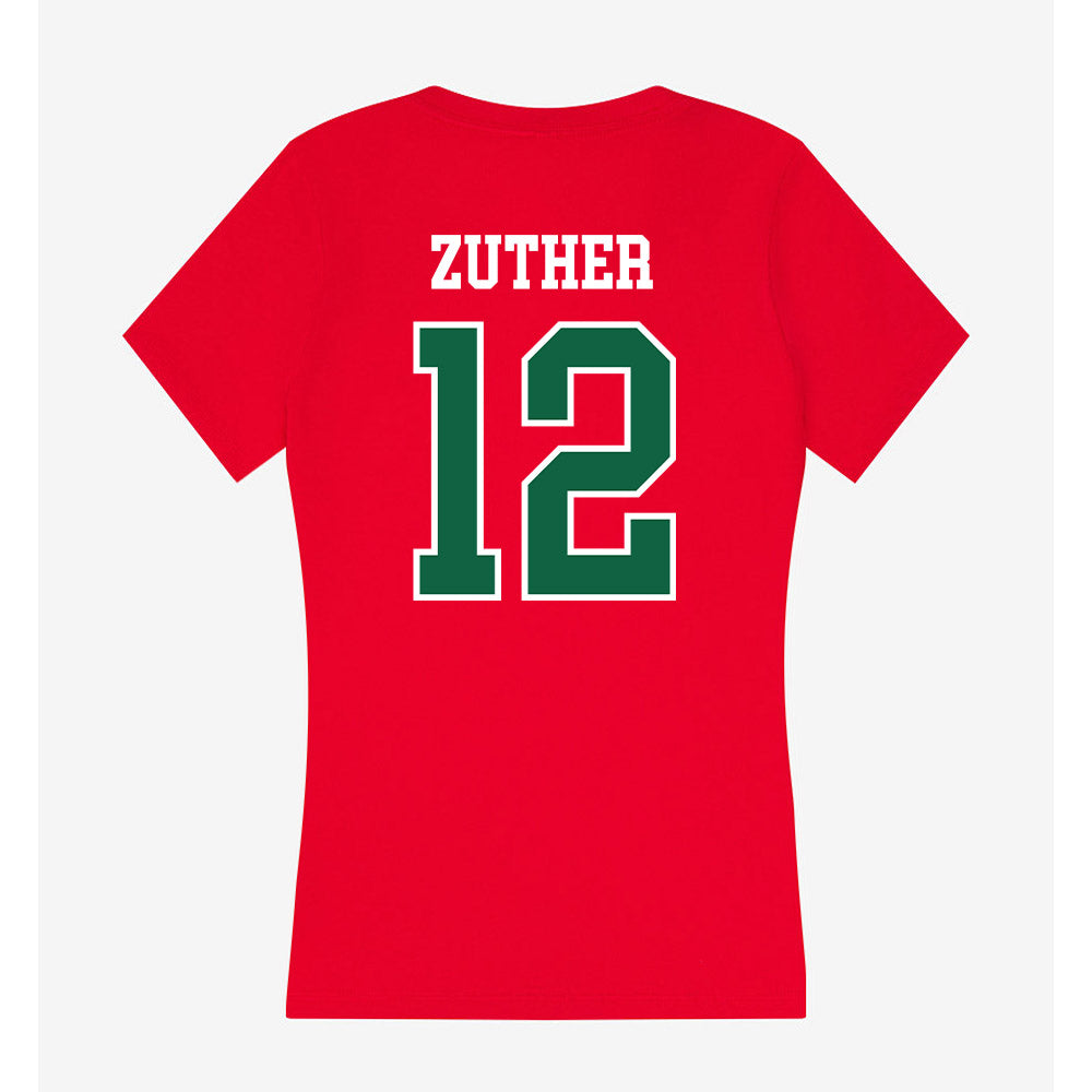 Minot State - NCAA Women's Volleyball : Addison Zuther - Women's V-Neck T-Shirt-1
