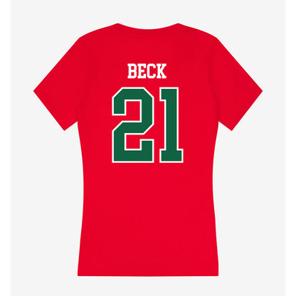 Minot State - NCAA Women's Basketball : Skotti Beck - Women's V-Neck T-Shirt-1