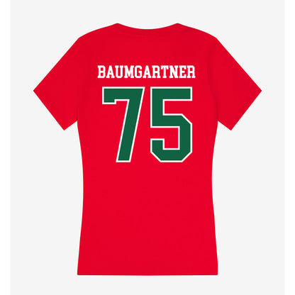 Minot State - NCAA Football : Landon Baumgartner - Women's V-Neck T-Shirt-1