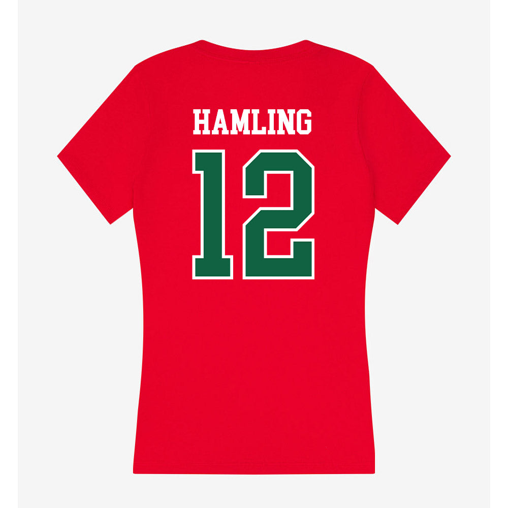 Minot State - NCAA Women's Basketball : Taryn Hamling - Women's V-Neck T-Shirt-1