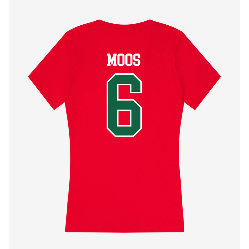 Minot State - NCAA Softball : Mallory Moos - Women's V-Neck T-Shirt-1