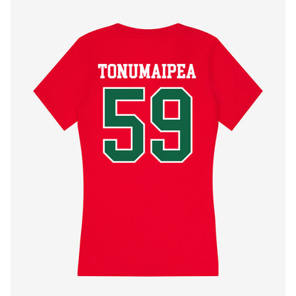 Minot State - NCAA Football : Mahonri Tonumaipea - Women's V-Neck T-Shirt-1