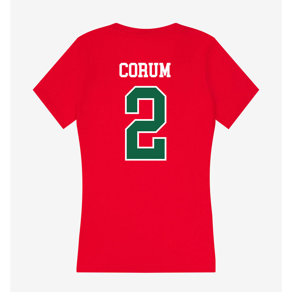 Minot State - NCAA Football : Jayden Corum - Women's V-Neck T-Shirt-1