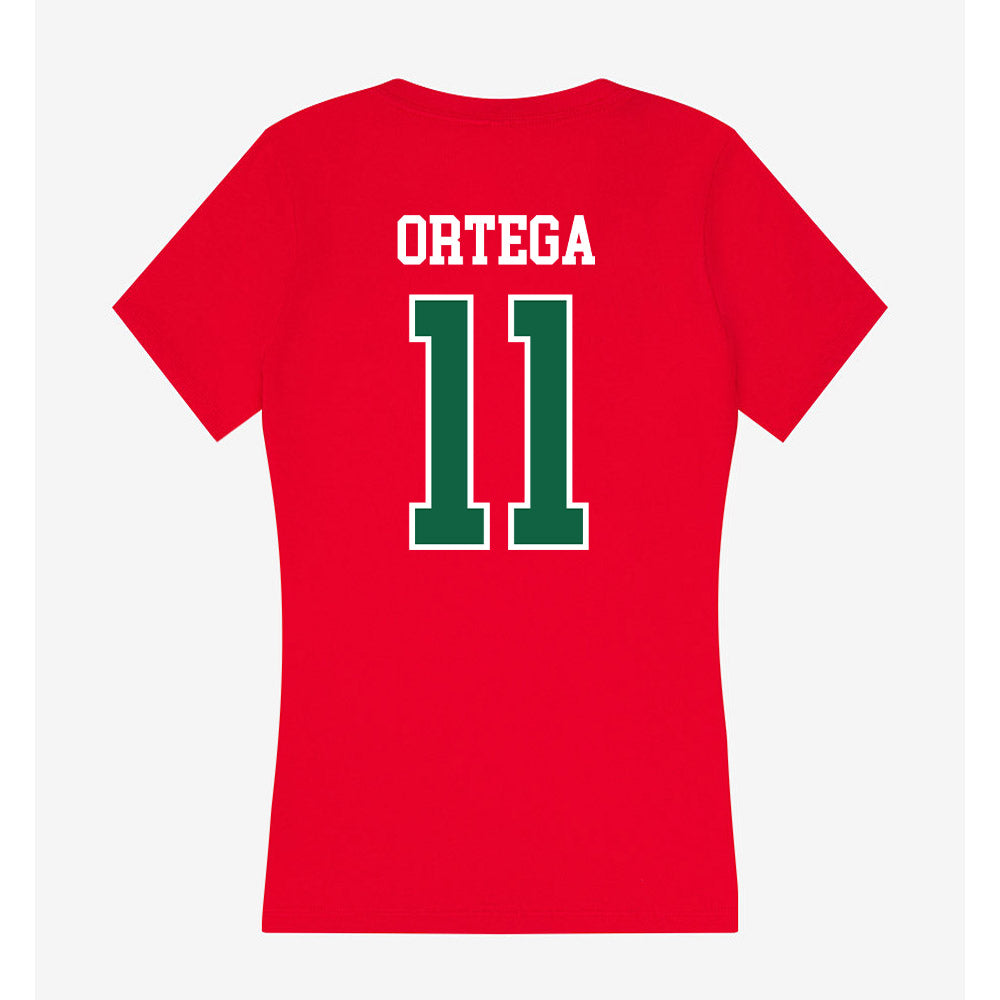 Minot State - NCAA Women's Soccer : Edelin Ortega - Women's V-Neck T-Shirt-1