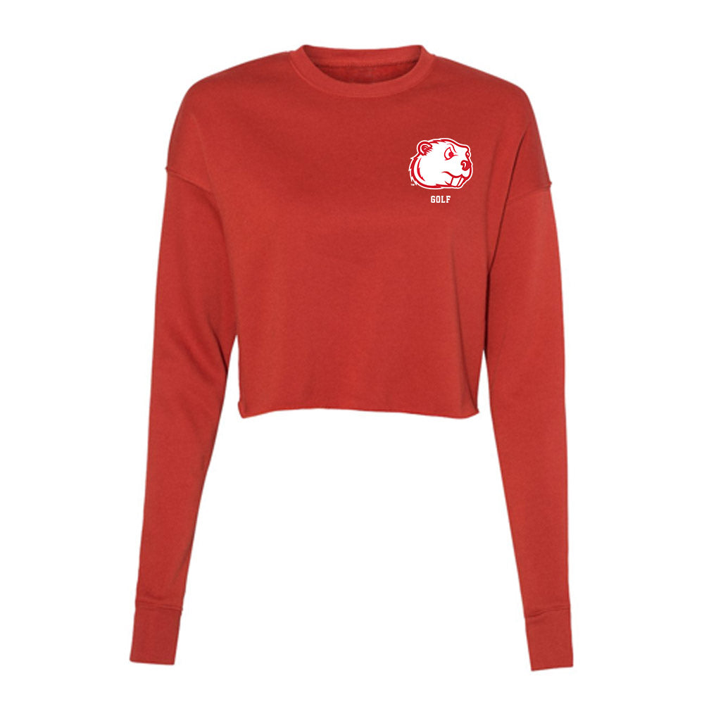 Minot State - NCAA Men's Golf : Gabriel Sendlak - Women's Cropped Crew Fleece-0