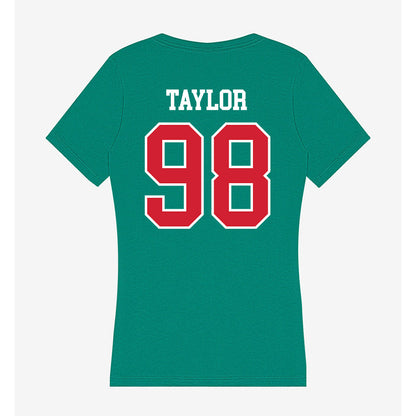 MVSU - NCAA Football : Derrick Taylor - Women's V-Neck T-Shirt-1