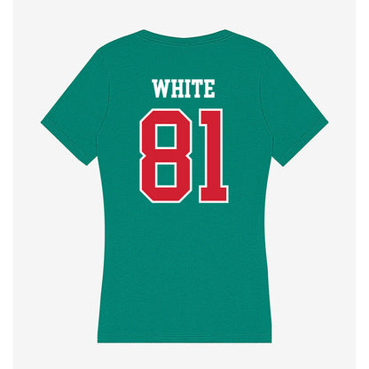 MVSU - NCAA Football : Christian White - Women's V-Neck T-Shirt-1