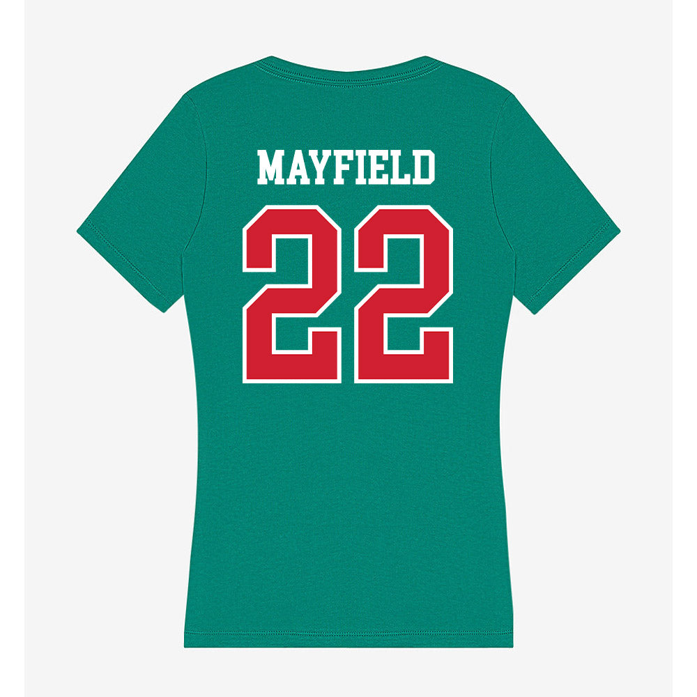 MVSU - NCAA Men's Basketball : Daniel Mayfield - Women's V-Neck T-Shirt-1