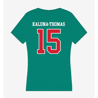 MVSU - NCAA Softball : Kelsey Kaluna-Thomas - Women's V-Neck T-Shirt-1