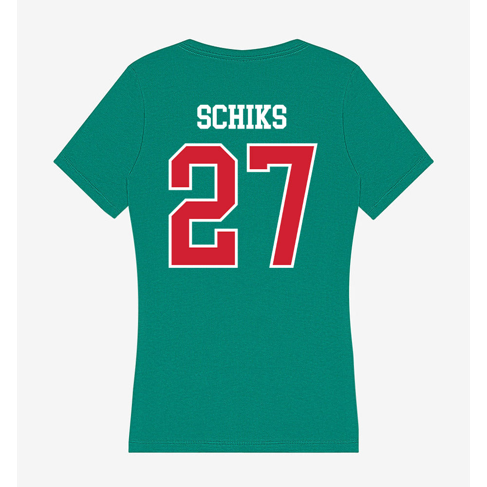 MVSU - NCAA Football : Nina Schiks - Women's V-Neck T-Shirt-1