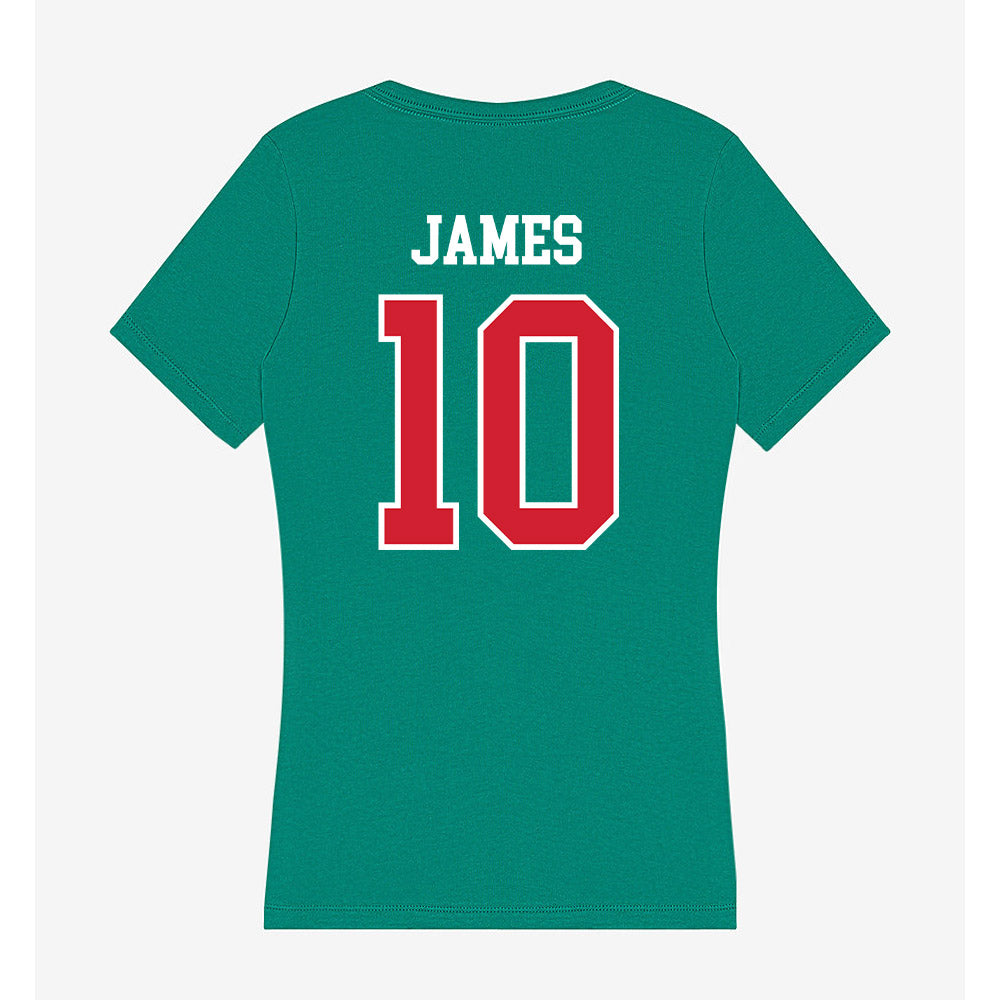 MVSU - NCAA Men's Basketball : Michael James - Women's V-Neck T-Shirt-1