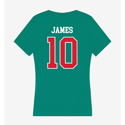 MVSU - NCAA Men's Basketball : Michael James - Women's V-Neck T-Shirt-1