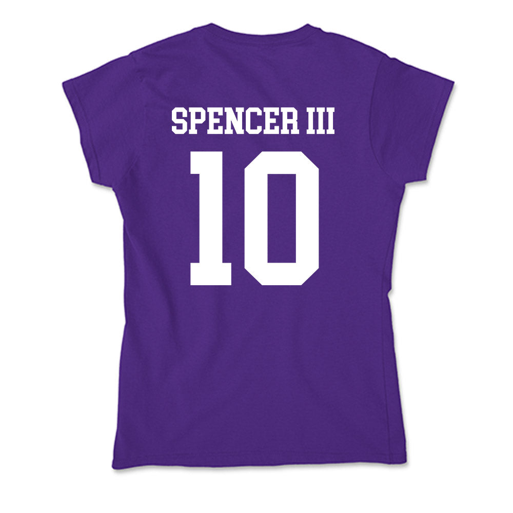Sioux Falls - NCAA Men's Basketball : James Spencer III - Soft Style Women’s T-Shirt-1