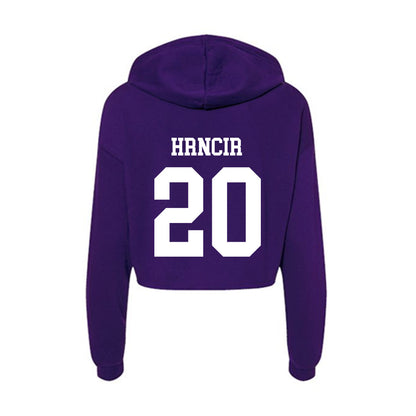 Sioux Falls - NCAA Men's Basketball : Brandon Hrncir - Women's Crop Fleece Hoodie-1