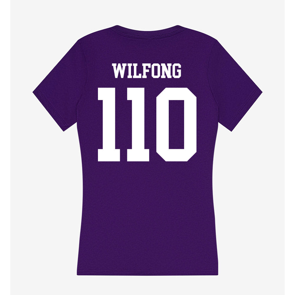 Sioux Falls - NCAA Wrestling : Abby Wilfong - Women's V-Neck T-Shirt-1