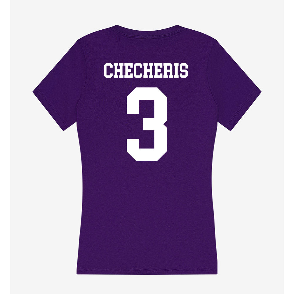 Sioux Falls - NCAA Baseball : John Checheris - Women's V-Neck T-Shirt-1