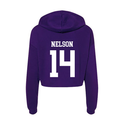 Sioux Falls - NCAA Women's Soccer : Mara Nelson - Women's Crop Fleece Hoodie-1