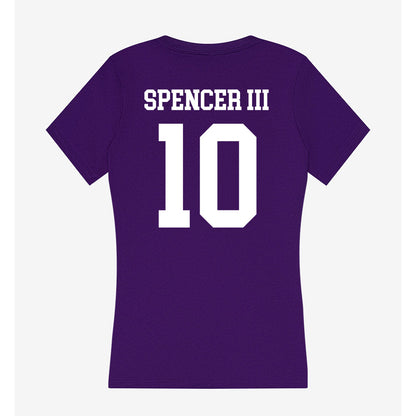 Sioux Falls - NCAA Men's Basketball : James Spencer III - Women's V-Neck T-Shirt-1