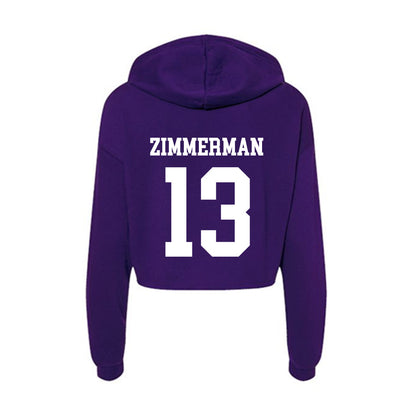 Sioux Falls - NCAA Baseball : Michael Zimmerman - Women's Crop Fleece Hoodie-1