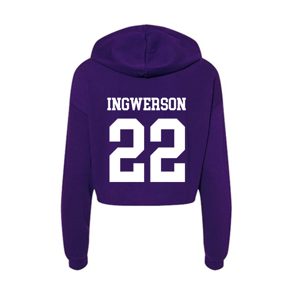 Sioux Falls - NCAA Men's Basketball : Kyle Ingwerson - Women's Crop Fleece Hoodie-1