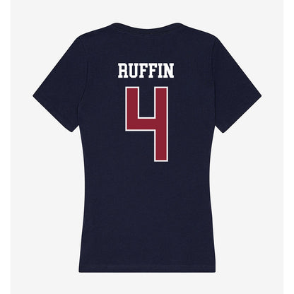 SCSU - NCAA Football : Deyandre Ruffin - Women's V-Neck T-Shirt-1